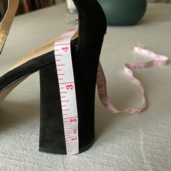 🇮🇹 Luca Valentini Black Suede Block Heel Strap - Picture 11 of 14